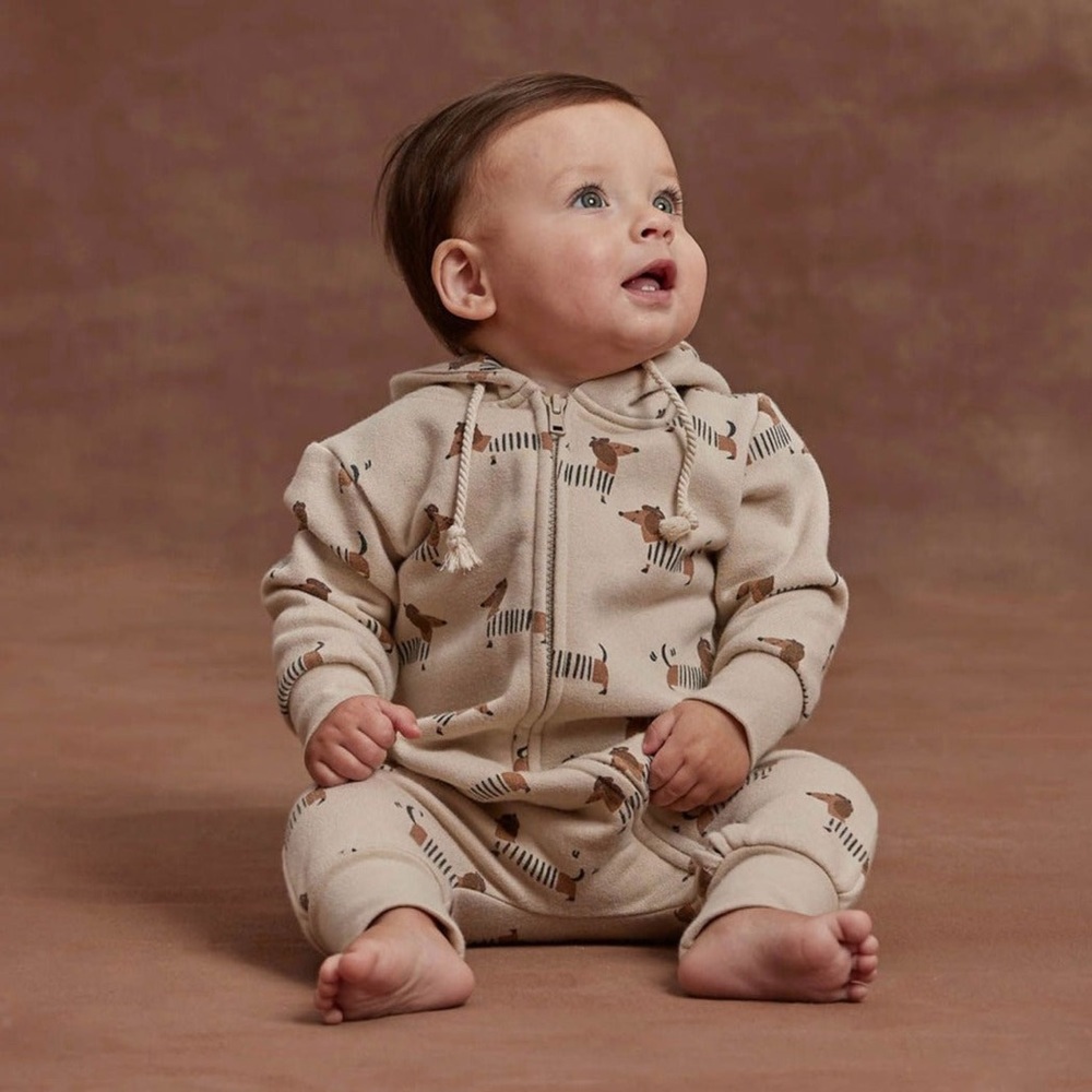Rylee + Cru Hooded Jumpsuit | Dachshund